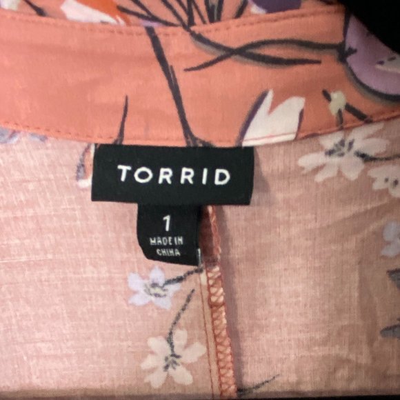 Torrid Sleeveless Dusty Rose Floral Midi Dress w/Pockets Size - 1 - Picture 4 of 5